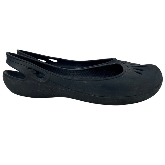 Crocs Black Kadee Slingback Perforated Round Toe Slip On Flats Women's Size 11 - Picture 2 of 9